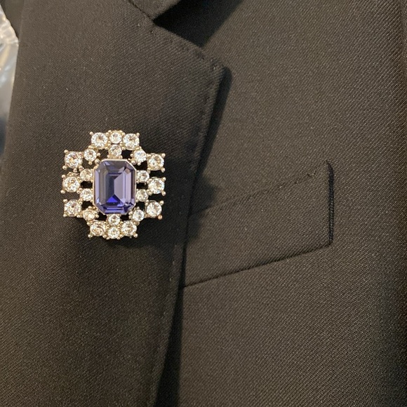 NWT BURBERRY CLASSIC FITTED CHECK LINED 100% WOOL BLAZER BROOCH NOT INCLUDED - Picture 10 of 11